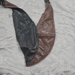 Reversible genuine leather Sash bag